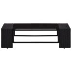 7-tlg. Garten-Lounge-Set Poly Rattan Schwarz – Bild 4