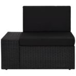 7-tlg. Garten-Lounge-Set Poly Rattan Schwarz – Bild 8