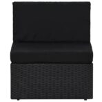 5-tlg. Garten-Lounge-Set Poly Rattan Schwarz – Bild 10
