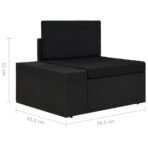 10-tlg. Garten-Lounge-Set Poly Rattan Schwarz – Bild 13