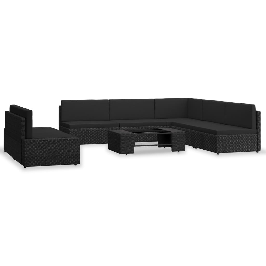 3054584_1.jpg 7-tlg. Garten-Lounge-Set Poly Rattan Braun – Bild 1