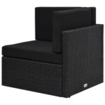 10-tlg. Garten-Lounge-Set Poly Rattan Braun – Bild 11