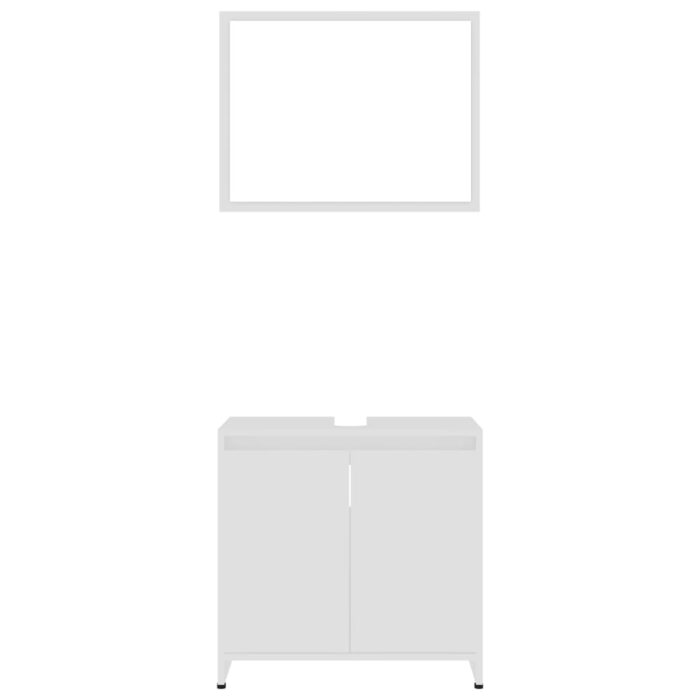 3-tlg. Badmöbel-Set Weiss Holzwerkstoff – Bild 9