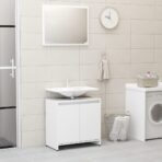 3-tlg. Badmöbel-Set Weiss Holzwerkstoff – Bild 6