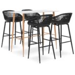 5-tlg. Bar-Set Weiss und Schwarz