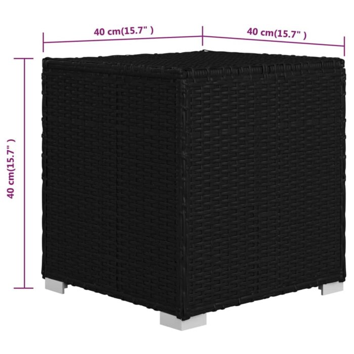 3-tlg. Garten-Sonnenliegen mit Teetisch Poly Rattan Schwarz – Bild 13