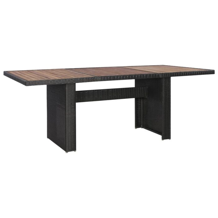 7-tlg. Garten-Essgruppe mit Auflagen Poly Rattan Schwarz – Bild 5