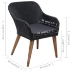 7-tlg. Garten-Essgruppe mit Auflagen Poly Rattan Schwarz – Bild 7