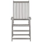 5-tlg. Garten-Essgruppe (150–200) x 100 cm Massivholz Akazie Grau – Bild 4