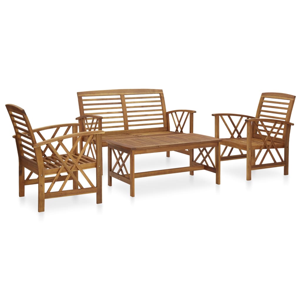 3057983_1.jpg 4-tlg. Garten-Lounge-Set Massivholz Akazie – Bild 1