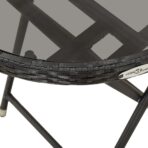 3-tlg. Bistro-Set Poly Rattan und Hartglas Schwarz – Bild 13