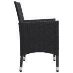 3-tlg. Bistro-Set Poly Rattan und Hartglas Schwarz – Bild 8