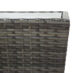 3-tlg. Bistro-Set Poly Rattan und Glas Grau – Bild 12