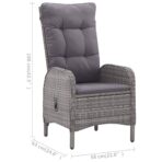 3-tlg. Bistro-Set Poly Rattan und Glas Grau – Bild 13