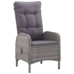 3-tlg. Bistro-Set Poly Rattan und Glas Grau – Bild 4