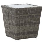 3-tlg. Bistro-Set Poly Rattan und Glas Grau – Bild 9