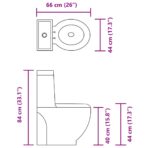 WC Keramik-Toilette Badezimmer Rund Senkrechter Abgang – Bild 10