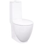 WC Keramik-Toilette Badezimmer Rund Senkrechter Abgang – Bild 2