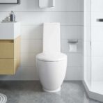 WC Keramik-Toilette Badezimmer Rund Senkrechter Abgang – Bild 3
