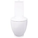 WC Keramik-Toilette Badezimmer Rund Senkrechter Abgang – Bild 4