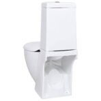 WC Keramik-Toilette Badezimmer Rund Senkrechter Abgang – Bild 6