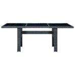 7-tlg. Garten-Essgruppe mit Auflagen Poly Rattan Dunkelgrau – Bild 13