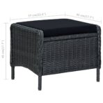 3-tlg. Garten-Lounge-Set mit Auflagen Poly Rattan Dunkelgrau – Bild 11