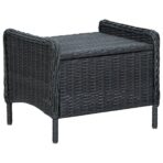 3-tlg. Garten-Lounge-Set mit Auflagen Poly Rattan Dunkelgrau – Bild 5