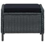 3-tlg. Garten-Lounge-Set mit Auflagen Poly Rattan Dunkelgrau – Bild 6
