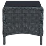 3-tlg. Garten-Lounge-Set mit Auflagen Poly Rattan Dunkelgrau – Bild 7