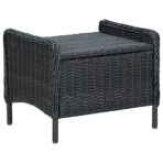 9-tlg. Garten-Essgruppe mit Auflagen Poly Rattan Dunkelgrau – Bild 12