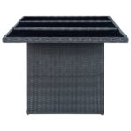 7-tlg. Garten-Essgruppe mit Auflagen Poly Rattan Dunkelgrau – Bild 11