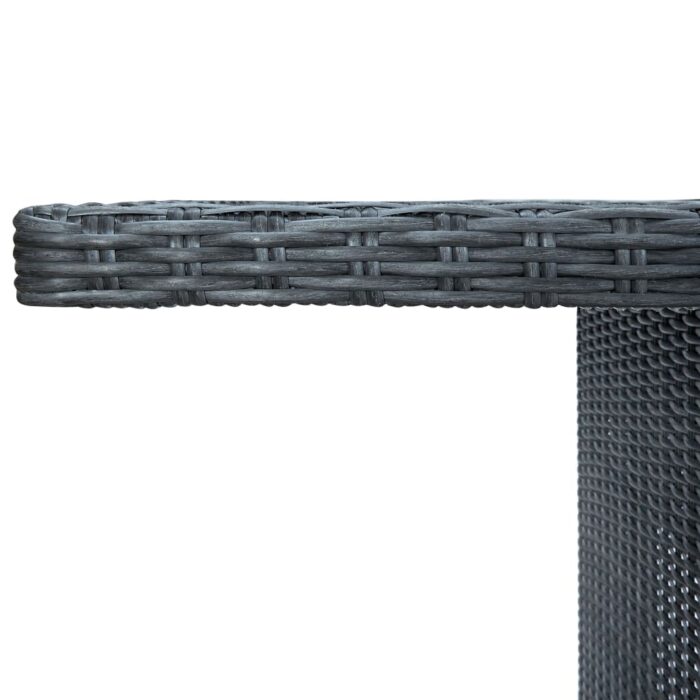 7-tlg. Garten-Essgruppe mit Auflagen Poly Rattan Dunkelgrau – Bild 12