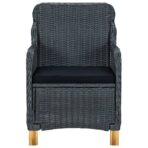 7-tlg. Garten-Essgruppe mit Auflagen Poly Rattan Dunkelgrau – Bild 5