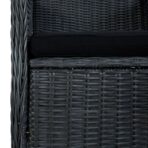 7-tlg. Garten-Essgruppe mit Auflagen Poly Rattan Dunkelgrau – Bild 8