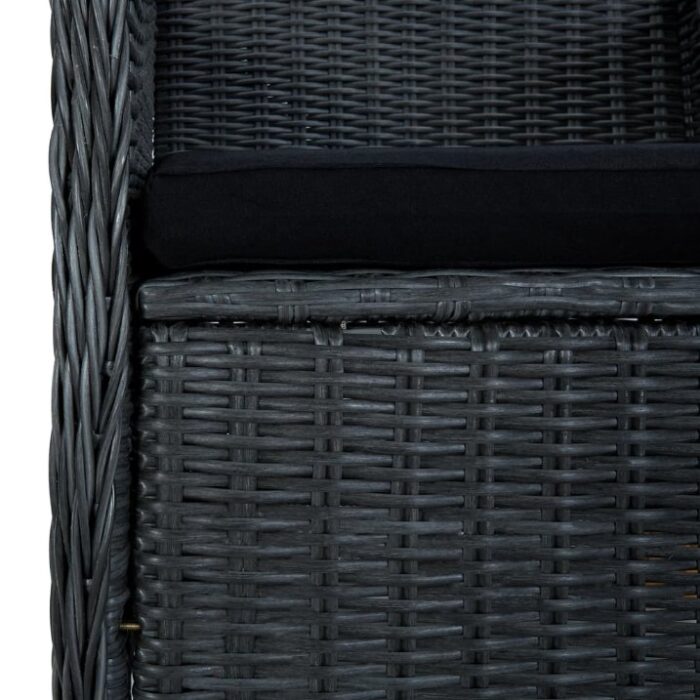 7-tlg. Garten-Essgruppe mit Auflagen Poly Rattan Dunkelgrau – Bild 8