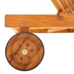 Sonnenliege mit Auflage Akazie Massivholz – Bild 7