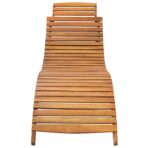 Sonnenliege mit Auflage Akazie Massivholz – Bild 3