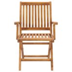 Gartenstühle 2 Stk. mit Anthrazit Kissen Massivholz Teak – Bild 4