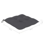 Gartenstühle 2 Stk. mit Anthrazit Kissen Massivholz Teak – Bild 12