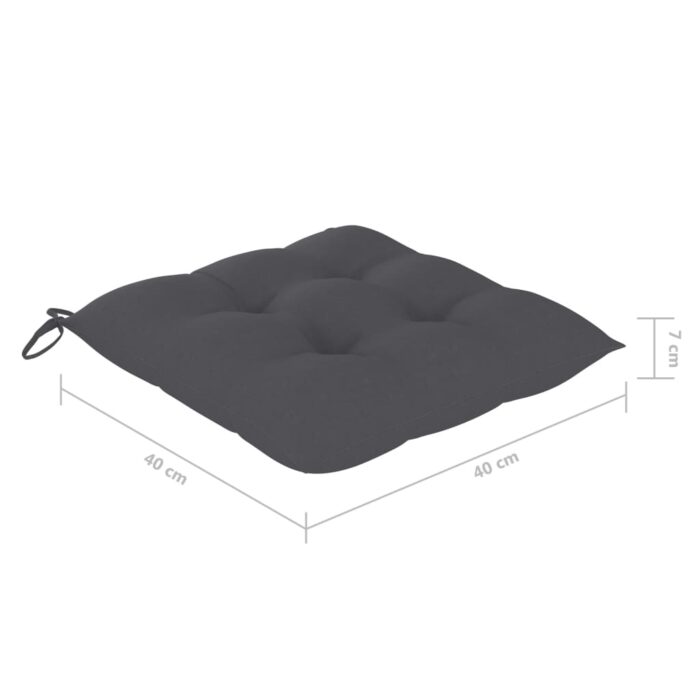 Gartenstühle 2 Stk. mit Anthrazit Kissen Massivholz Teak – Bild 12