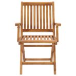 Gartenstühle 2 Stk. mit Anthrazit Kissen Massivholz Teak – Bild 4