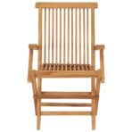 Gartenstühle mit Anthrazit Kissen 2 Stk. Massivholz Teak – Bild 5