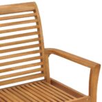 Gartenbank mit Anthrazit Auflage 112 cm Massivholz Teak – Bild 4