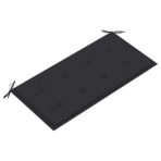 Gartenbank mit Anthrazit Auflage 112 cm Massivholz Teak – Bild 5