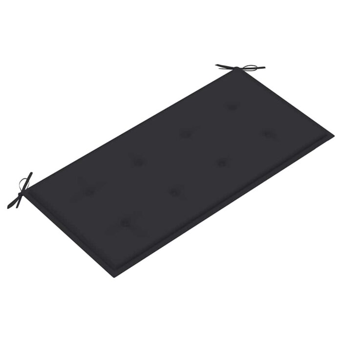 Gartenbank mit Anthrazit Auflage 112 cm Massivholz Teak – Bild 5