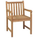 Gartenstühle 2 Stk. mit Anthrazit Kissen Massivholz Teak – Bild 4