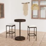 5-tlg. Gartenbar-Set mit Kissen Poly Rattan