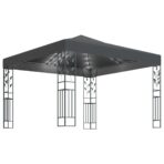 Pavillon mit LED-Lichterkette 3x3 m Anthrazit – Bild 2