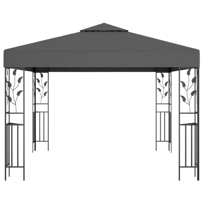 Pavillon mit LED-Lichterkette 3x3 m Anthrazit – Bild 4